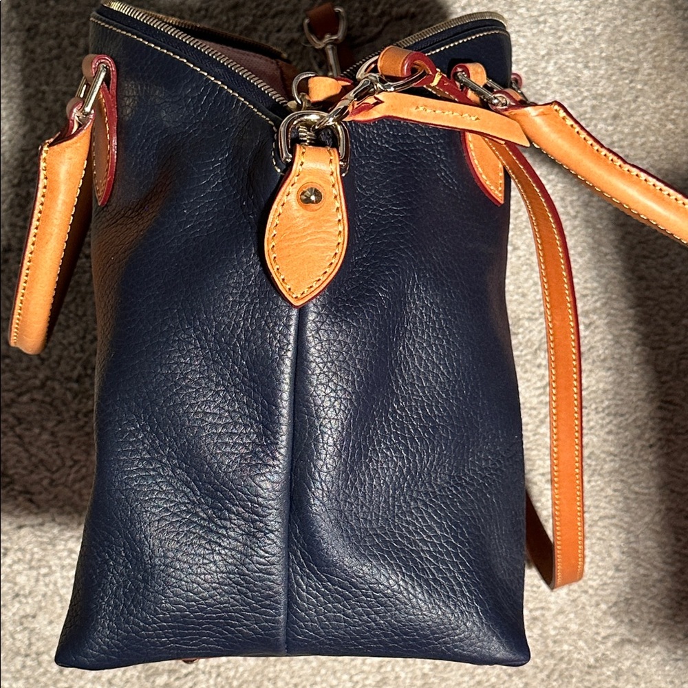 Dooney & Bourke Pebbled Leather Dillen Satchel in Navy - Picture 8 of 16
